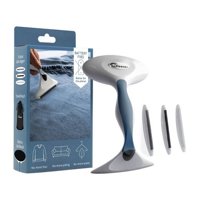 Gleener Fabric Shaver with Lint Brush: Sweater & Fuzz Remover, Plastic, White, 7.5" Height, No Battery Needed
