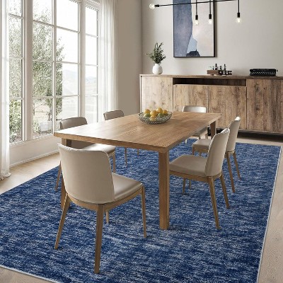 Acekool Washable Rug, Modern Abstract Non Slip Low Pile Soft Indoor Carpet for Living Room Bedroom Playroom, Stain Resistant