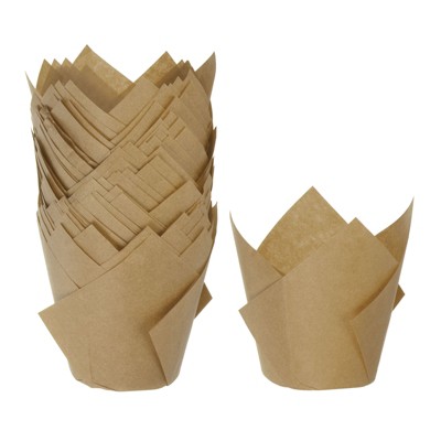 Unique Bargains Greaseproof Paper Tulip Style Disposable Cupcake Liners 50 Pcs