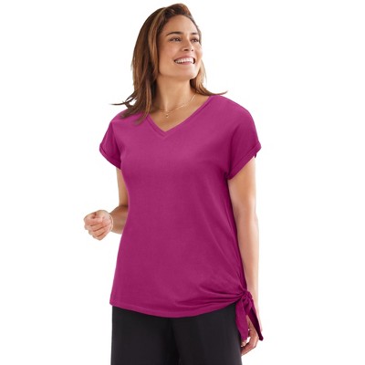 Woman Within Side Tie Knit Tee