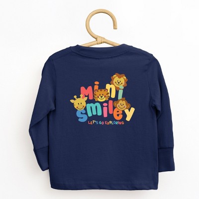 The Juniper Shop Mini Smiley Let's Go Exploring Front and Back Toddler Long Sleeve Tee