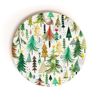 Ninola Design Colorful Christmas Trees Yuletide Cutting Board - Deny Designs