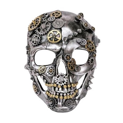 KBW Steampunk Silver Skull Adult Costume Mask