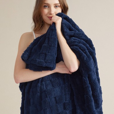 Bedsure-Cute Soft Cozy Checkered Throw Blanket for Couch