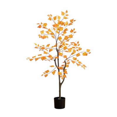 Nearly Natural 4-ft Autumn Birch Leaf Artificial Fall Tree
