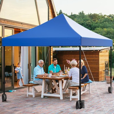 Commercial Pop Up Tent, 10x10 FT Canopy Tent, 500D Waterproof Canopy, Outdoor Sun Shade with Roller Bag & 4 Sandbag for Outdoor/Camping/Stall