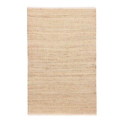 Delara Handwoven Jute and Cotton Area Rug - Natural Rug, Farmhouse Accent Rug for Living Room, Bedroom