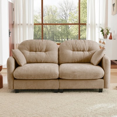 GDFStudio Elinor Chenille Upholstered Tufted Cushion Backrest Sectional Sofa Set with Ottoman