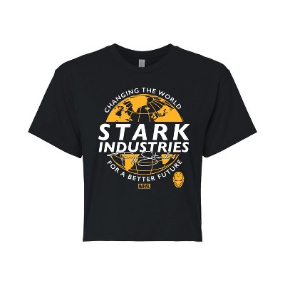 Women's - Marvel - Iron Man Stark Industries Cropped Graphic T-Shirt