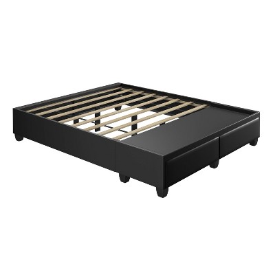 Preston Faux Leather Upholstered Platform Bed Frame with Storage Drawers - Eco Dream