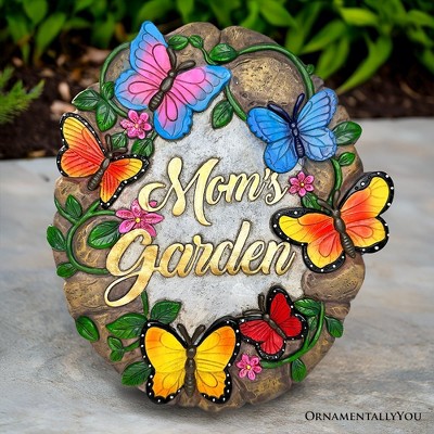 Mom’s Garden with Butterflies Stepping Stone, 9.5" Decorative Outdoor Decoration| OrnamentallyYou
