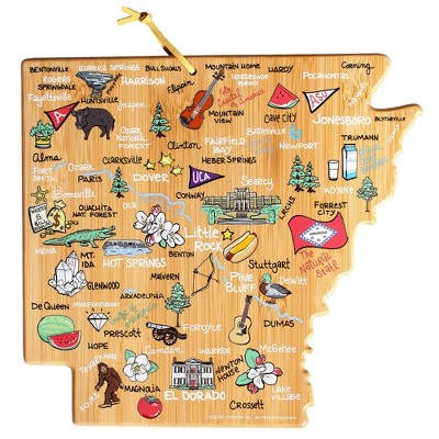 Totally Bamboo Arkansas Fish Kiss Cutting Board: Lightweight Bamboo, Multicolored, 12"x13", Hand Wash, 1-Year Warranty