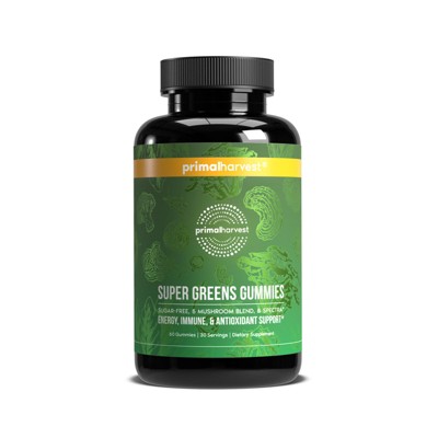 Primal Harvest Super Greens Gummies, for Energy and Immune Support Nutrient-Rich, Berry-Flavored Gummies