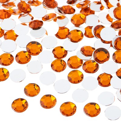 John Bead 1000-Piece 8mm (SS39) Orange Acrylic Round Flat Back Rhinestones