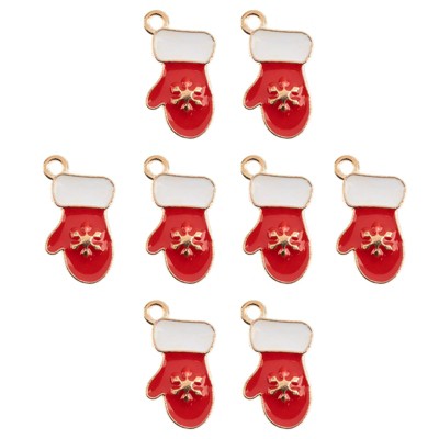 John Bead 8pcs Sweet & Petite 19x10.5mm Mitten Small Christmas Holiday Charms