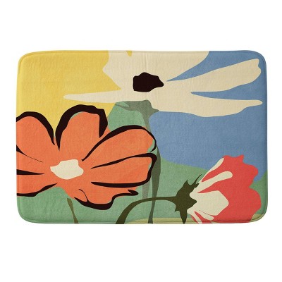 Deny Designs ThingDesign Modern Abstract Art Flowers Memory Foam Bath Mat