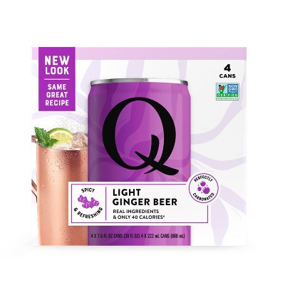 Q Mixers Light Ginger Beer - 4pk/222ml Cans