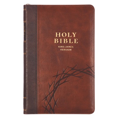 KJV Bible Deluxe Gift W/Zipper Faux Leather Amazing Grace, Brown Two-Tone Isa. 53:5 - (Leather Bound)