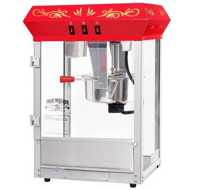 Great Northern Popcorn 8 oz. Antique-Style Foundation Countertop Popcorn Machine – Red