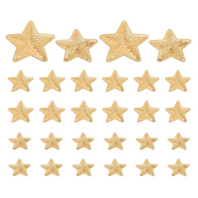 Unique Bargains DIY Embroidery Sequin Glitter Star Shape Iron on Patches 28 Pcs