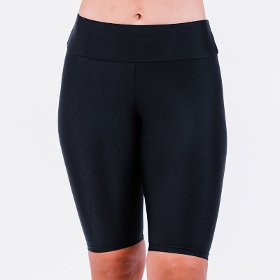 Calypsa Women's Chlorine Resistant High Waisted Long Bike Swim Shorts