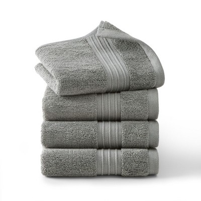 TOWN & COUNTRY EVERYDAY 4-Piece Solid Dobby Border Washcloth Set