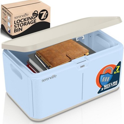SereneLife 8 Gallon Locking Storage Bin - SLSBXN850BL