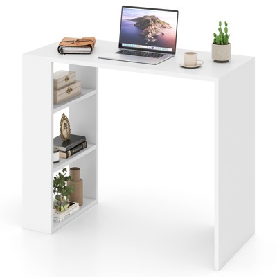 Tangkula 36" Compact Writing Desk w/ 3 Open Shelves Freestanding Anti-tipping Kit