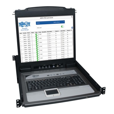 Tripp Lite 8-Port Rack Console KVM Switch 19" LCD PS2/USB Cable 1U TAA/GSA