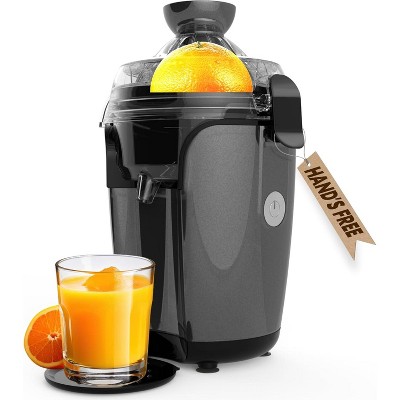 Eurolux Hands-Free Electric Citrus Juicer, Powerful Motor, Easy to Clean, Silver
