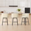 Spruce&Spring Swivel Counter Bar Stool Set with Barrel Back&Double-layer Cushion, Sand, Set of 2 - 4 of 4
