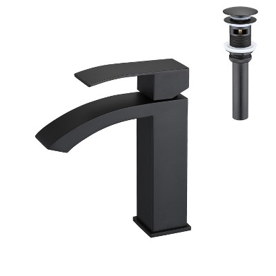 PAGED Bathroom Faucet with Pop-Up Drain, Single Handle Bathroom Sink Faucet with Overflow, Faucet for Bathroom