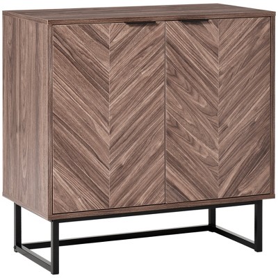 HOMCOM Sideboard Accent Storage Cabinet Double Door Kitchen Cupboard with 3 Level Adjustable Shelf, for Kitchen, Entryway, Living Room