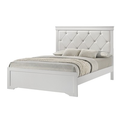 Queen Size Platform Bed with Upholstered Headboard for Bedroom