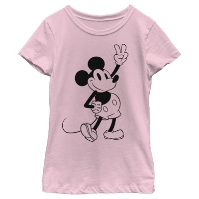 Girl's Disney Mickey Mouse Peace Sign T-Shirt