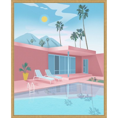 Amanti Art Palm springs by Petra Lizde Canvas Wall Art Print Framed