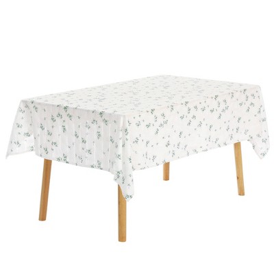 Unique Bargains Cotton Linen Flower Dining Room Gathering Rectangle Tablecloth 1 Pc