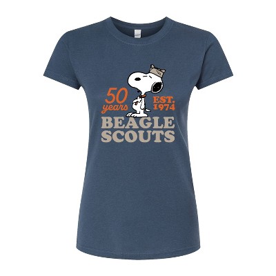 Women's - Peanuts - Snoopy Hat Logo Fitted Graphic T-Shirt
