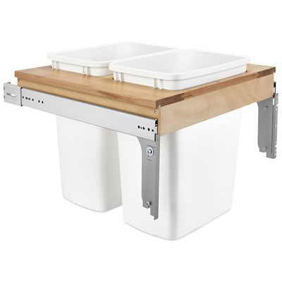 Rev-A-Shelf Double Top Mount Pull Out Kitchen Waste Trash Container Bin
