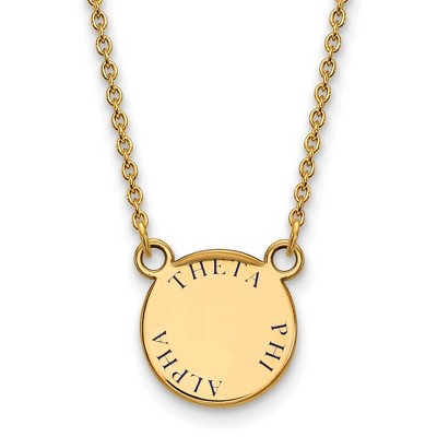 Black Bow Jewelry 14k Yellow Gold Plated Sterling Silver Theta Phi Alpha Greek Life Necklace 18 Inch