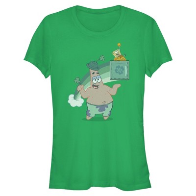 Junior's SpongeBob SquarePants St. Patrick's Day Rainbow Duo T-Shirt