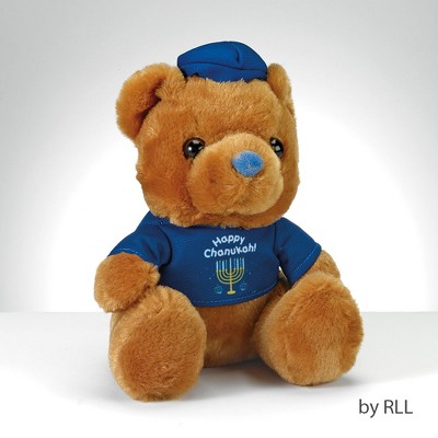 Rite Lite 6"  "Happy Chanukah" Teddy Bear with T-Shirt - Brown/Blue