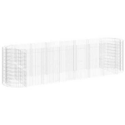 vidaXL Gabion Raised Bed Made of Durable, Galvanized Iron – Rust-Proof and Weather-Resistant – Easy to Assemble – Ideal for Garden or Patio Decor