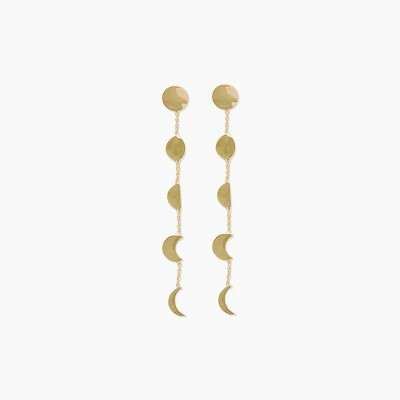 sanctuaire Moon Phases Chain Earrings Gold