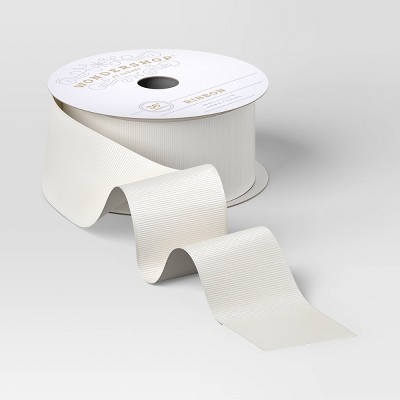 Christmas Modern Heritage Premium Ribbon Ivory Grosgrain - Wondershop™
