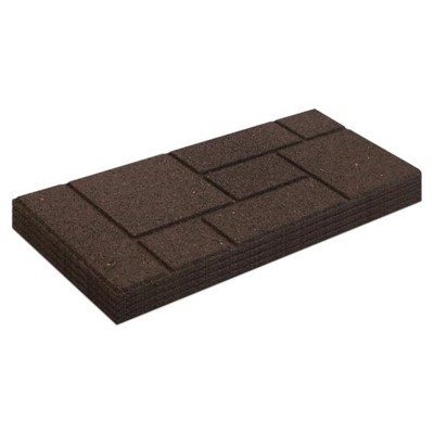 Garden Central 4 Pack 10" x 24" Cobblestone Stair Tread Decorative Stepping Panels, Brown - Outdoor Yard Decoration Kit for Gardening and Landscaping
