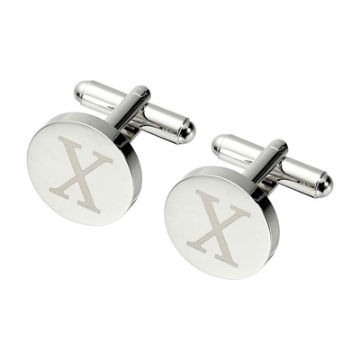 Unique Bargains Alphabet Copper Round Men Cuff Links