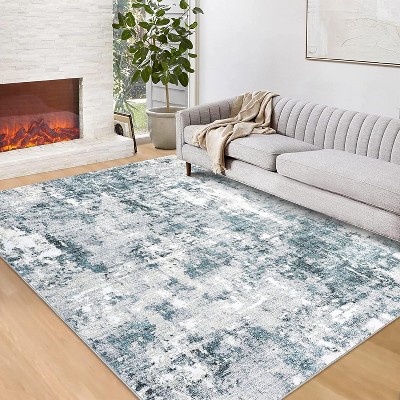 8'x10' Abstract Large Area Rugs, Washable Non-Slip Short Pile Carpet for Living Room & Bedroom, Indoor Floor Mats