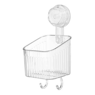 Unique Bargains Wall Mount Strong Suction Cup Shower Caddy with Hooks