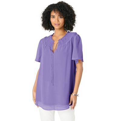 Roaman's Ruffle Sleeve Blouse